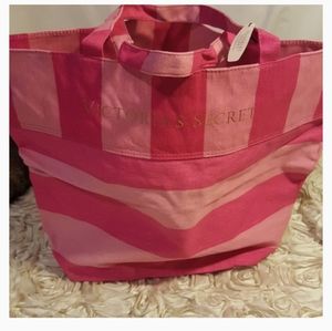 Victoria's Secret Pink Striped Tote Bag